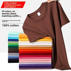 Camiseta de Algodón 100% Teñida Reactivamente de Alta Calidad, Resistente a las Arrugas, Personalizable con Impresión, Lisa, Casual, para Hombre - Product Image 2