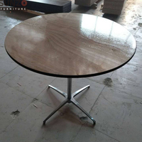 Table de pub ronde en contreplaqué détachable avec colonnes à hauteur réglable pour événements professionnels, banquets, mariages, location et fourniture