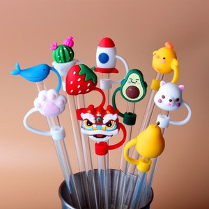 Tapas y Cubiertas de Silicona/PVC Reutilizables con Múltiples Diseños, a Prueba de Polvo, para Puntas de Pajitas de 1/4 pulgada (6-8 mm), para Restaurantes y Tiendas - Product Image 2