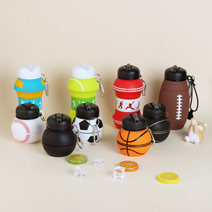 Hot Selling Lightweight Foldable Soccer <b>Water</b> <b>Bottle</b>-Food Grade Silicone Leakproof & Portable 550ml for Outdoor Activities Kids - Product Image 4