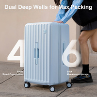 Valise de voyage élégante, bagages à roulettes avec cadre à fermeture éclair, en polycarbonate pur, tailles 16, 20, 24, 26 pouces