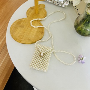 Bolso de Perlas Nuevo 2024 para Mujer, Mini Bolso Bandolera Popular, Bolso de Perlas Tejido a Mano Retro Versátil - Product Image 4