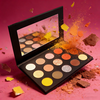 Palette de fards à paupières en poudre minérale DIY 15 couleurs avec logo personnalisé, haute pigmentation, imperméable, fini scintillant, mat, métallique, pailleté, pour peaux foncées