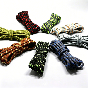 Lacci per Scarpe Rotondi Multicolore a Righe, Resistenti e Intrecciati, per Scarpe Sportive, Stivali da Escursionismo e Sneakers Casual - Product Image 3