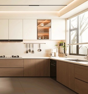 Progettazione Gratuita e Personalizzazione Completa della Casa, Design Moderno di Mobili da Cucina Modulari in Legno Massello con Finitura Laccata - Product Image 1