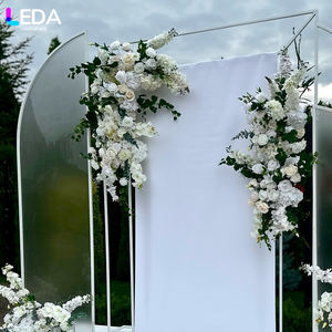 Arco de metal blanco personalizado de alta calidad LEDA con hilera de flores para decoración de bodas y fiestas - Product Image 4