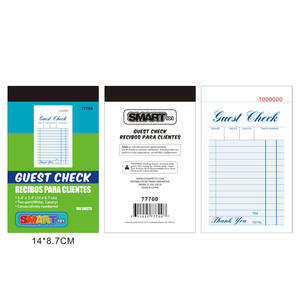 Blocco di Ricevute Personalizzato Senza Carta Carbonica 87x140mm 50 Fogli/Blocco Jinzhongchuang Bianco/Blu Stampa Logo Disponibile - Product Image 5