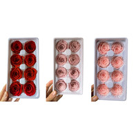 Têtes de roses préservées de qualité supérieure, 4-5 cm, rondes, matière florale pour cadeaux et décorations de mariage