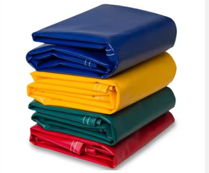 High-Density <b>PVC</b> <b>Tarpaulin</b> Blue Color Abrasion Resistant Foldable <b>PVC</b> Tarp Portable Reusable Suitable for Camping Awning - Product Image 1