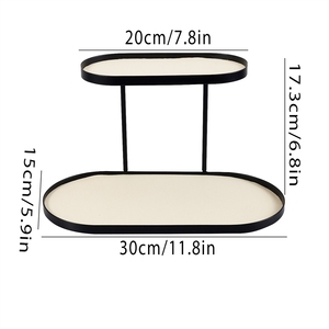 Étagère de rangement pour cosmétiques, à deux niveaux pour salle de bain, boîte de rangement multi-niveaux pour bureau, pour rouges à lèvres, coiffeuse de chambre - Product Image 3