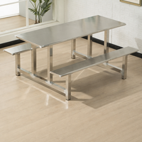 Table et chaises de restaurant intégrées - Mobilier commercial moderne en acier inoxydable durable pour café et hôtel