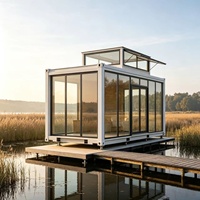 Maison conteneur mobile de luxe moderne en panneaux sandwich, entièrement meublée, pour glamping, resorts et boutiques