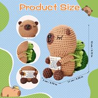 Peluche Capybara Tortue au Crochet Fungi Fun avec Carte Émotionnelle Motivante – Décoration Mignonne et Cadeau Positif pour Femmes, Adultes et Thérapeutes
