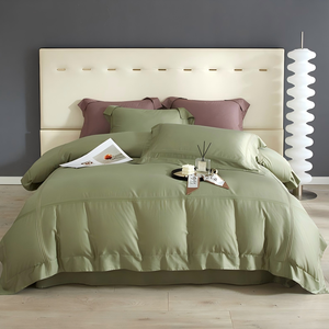 Juego de Ropa de Cama de Satén 60% Bambú 40% Algodón, Suave y Transpirable, Juego de 4 Piezas con Funda de Edredón de Lujo para Pieles Sensibles - Product Image 2