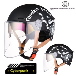 Casco Abierto con Diseño Gráfico Elegante, Visera Corta Reemplazable, Ligero y Ventilado, Casco de Seguridad para Bicicleta Eléctrica - Product Image 5
