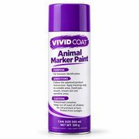 VIVID COAT Spray Marqueur pour Animaux 500ml Peinture pour Bétail Résistante à la Décoloration pour l'Identification des Chevaux, de la Volaille et des Chèvres