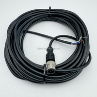Connecteur femelle M12 4 broches 9 broches à extrémité unique avec capteur de fil, 4 ou 5 cœurs, moulé par injection, câble de 1 mètre M8