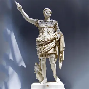Estatua de Julio César de Mármol Blanco de Tamaño Real para Decoración de Parques al Aire Libre, Escultura del Emperador Romano César Augusto - Product Image 1