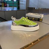 Chaussures décontractées pour hommes à plateforme, tendance, de luxe léger, ornées de strass faits à la main, très vendues