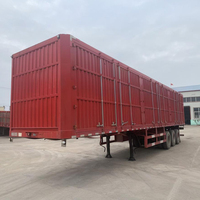 Nouvelle semi-remorque JINFENG 2/3/4 essieux 30-80 tonnes en acier pour le transport d'animaux, de bétail et de canne à sucre, avec barrière rabattable, pneus 12R22.5, usage intensif