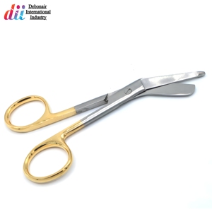 Lister Bandage Scissors Stainless Steel Angled Blades Gold Plated Finger <b>Rings</b> Customized Scissors Wholesale Supplier - Product Image 5