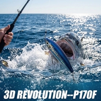 WildTrek Leurre flottant ABS 17cm 89.7g imprimé en 3D, leurre dur pour eaux moyennes, système de lancer longue distance, thon, kingfish, saumon, bar.