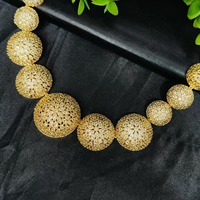 Parure de bijoux de mariage africaine de Dubaï pour femmes, plaqué or 24 carats, laiton avec zircon et design géométrique