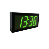 Jam Digital Pengatur Waktu Otomatis IP PoE, 4" X 4 Digit, Casing Besi Hitam