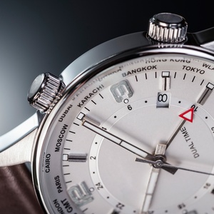 Montre pour homme en acier inoxydable avec double fuseau horaire, cristaux minéraux et mouvement à quartz, pour les villes du <span class=keywords><strong>monde</strong></span> entier - Product Image 5