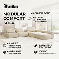 Ästhetisches Modernes Ecksofa-Set Atmosphärische Wohnzimmermöbel Gemütliche Wolken-Couch Sektionalsofa