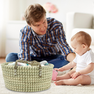 Handmade bé tã giỏ 100% tự nhiên hữu cơ cỏ biển lưu trữ Organizer tã Caddy - Product Image 6