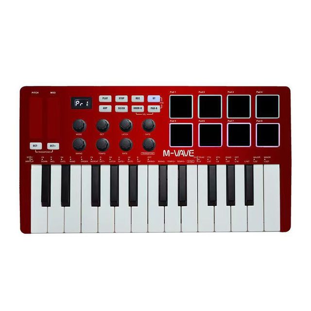 Portable MIDI Pad Beat Maker With 25 Key USB MIDI Pad Keyboards Controller Velocity Sensitive Keys
