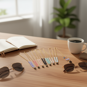 Cadena para gafas de 70 cm con hebilla de plástico, tres en uno, accesorio de moda - Product Image 3