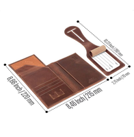 Ensemble de porte-cartes et passeport multifonction en similicuir de luxe, fermeture à double pli, blocage RFID, logo et couleur personnalisables