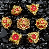 Ensemble de dés de jeu de rôle (RPG) de luxe faits à la main, 7 pièces, en alliage de zinc polyédrique creux, 40 mm, couleur personnalisée, logo personnalisé, Dungeons & Dragons