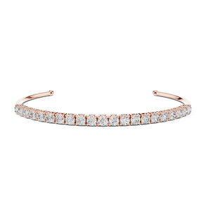 Luxury Lab Grown Diamond Rose Gold Charm <b>Bracelet</b> Modern Fashion Jewelry Gift Accessory Custom Designer Wristwear - Product Image 1