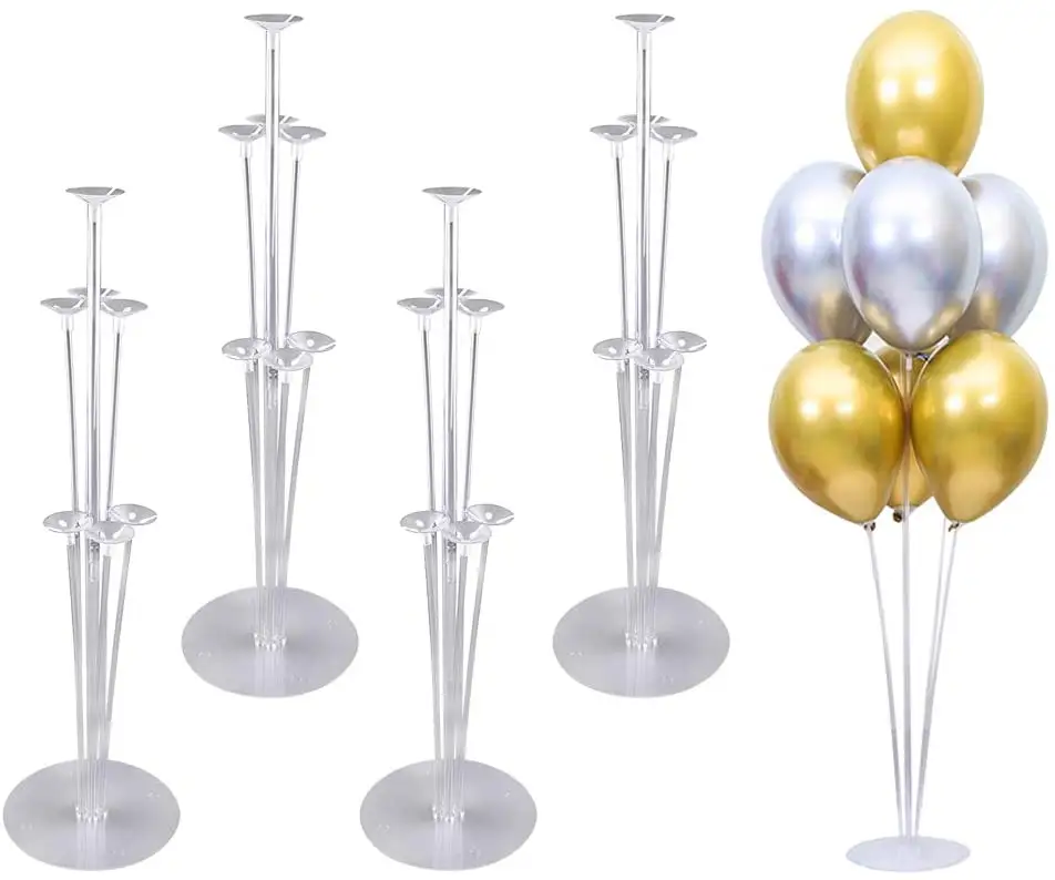 Reusable Clear Balloon Stand Kits with Base Balloon Table Floor Stand for Birthday Party Baby Shower Wedding Decoration