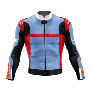 Fabio Di Giannantonio Rucati MotoCP cuir de vachette/cuir de kangourou piste d'équitation/course sur mesure bosse hommes motard veste CE Armor - Product Image 1