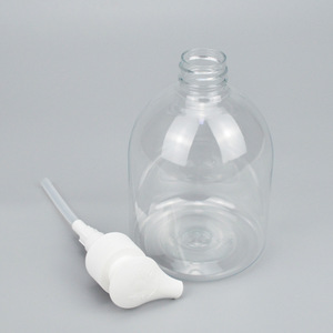 Botella de emulsión transparente de 500 ml para desinfectante de manos con bomba, color personalizable y descuento por volumen. - Product Image 2