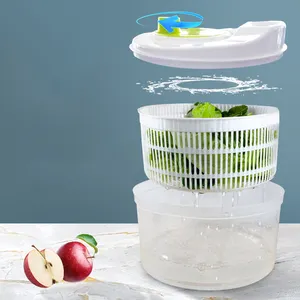 Q1476 Plastik Salad Spinner Pengering Daun Selada Sayuran Drainer Saus Ramuan Air Buah & Sayuran Alat