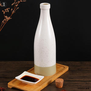 Bouteille à huile en céramique Tongyuan avec couvercle en bois 0,8 L, forme ronde, pour rangement de cuisine, design durable, style japonais - Product Image 2