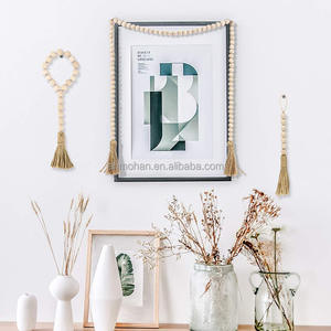 Accessoires de bijoux faits à la main en <span class=keywords><strong>bois</strong></span> avec des glands en corde de chanvre de couleur <span class=keywords><strong>bois</strong></span> nordique, décoration d'intérieur - Product Image 2