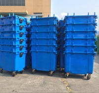 Poubelle de recyclage de grande capacité 660L Benne à ordures 660L avec pédale Conteneur extérieur en plastique en option