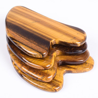 Oeil de tigre naturel Gua Sha Set avec rouleau de jade-Outils de massage du visage en gros, livraison rapide