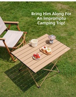 Table pliante en alliage de fer pour l'extérieur, design portable pour le glamping, 4 places, pour le camping, les pique-niques, les fêtes, la plage et l'arrière-cour