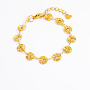 European American Stainless Steel Bracelet 18K Gold Plated <b>Chain</b> <b>Titanium</b> Steel Geometric Design Jewelry for Women - Product Image 5