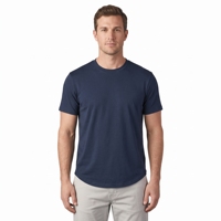 T-shirt à col rond, coupe classique, décontracté, basique, pour tous les jours, design OEM, tissu élastique de haute qualité, logo personnalisé, t-shirt à manches courtes pour homme