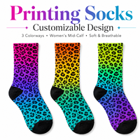 Chaussettes de sport en coton pour femmes, personnalisées avec logo OEM, respirantes, écologiques, imprimées en sérigraphie