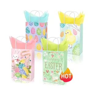 Bolsas de papel de Pascua con asas y bolsas de dulces de papel tisú para dulces