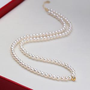 Collar de Perlas de Agua Dulce de 4-5 mm Casi Perfectas, Plata S925, Regalo para Novia Joven - Product Image 2